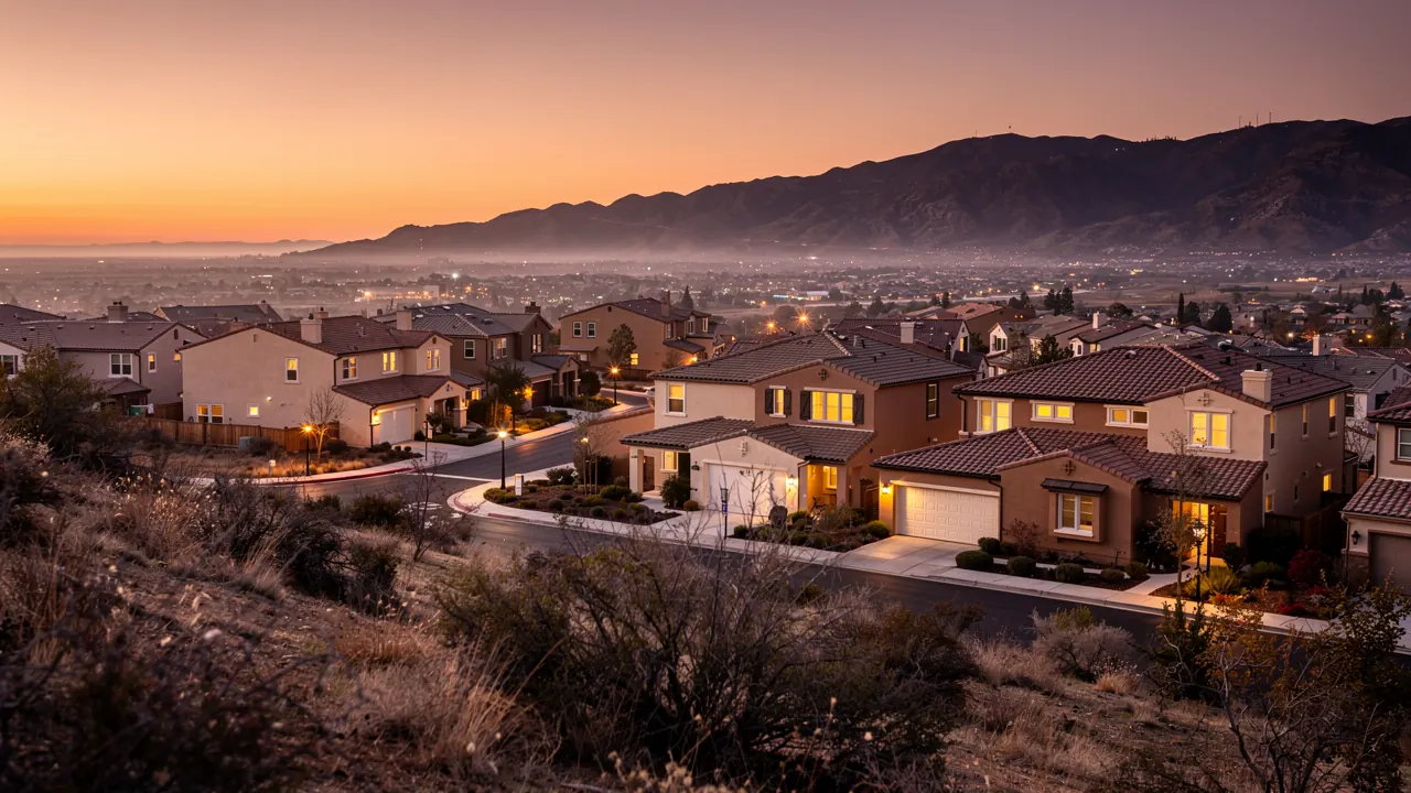 Santa Clarita Valley at dusk where mold help is one phone call away